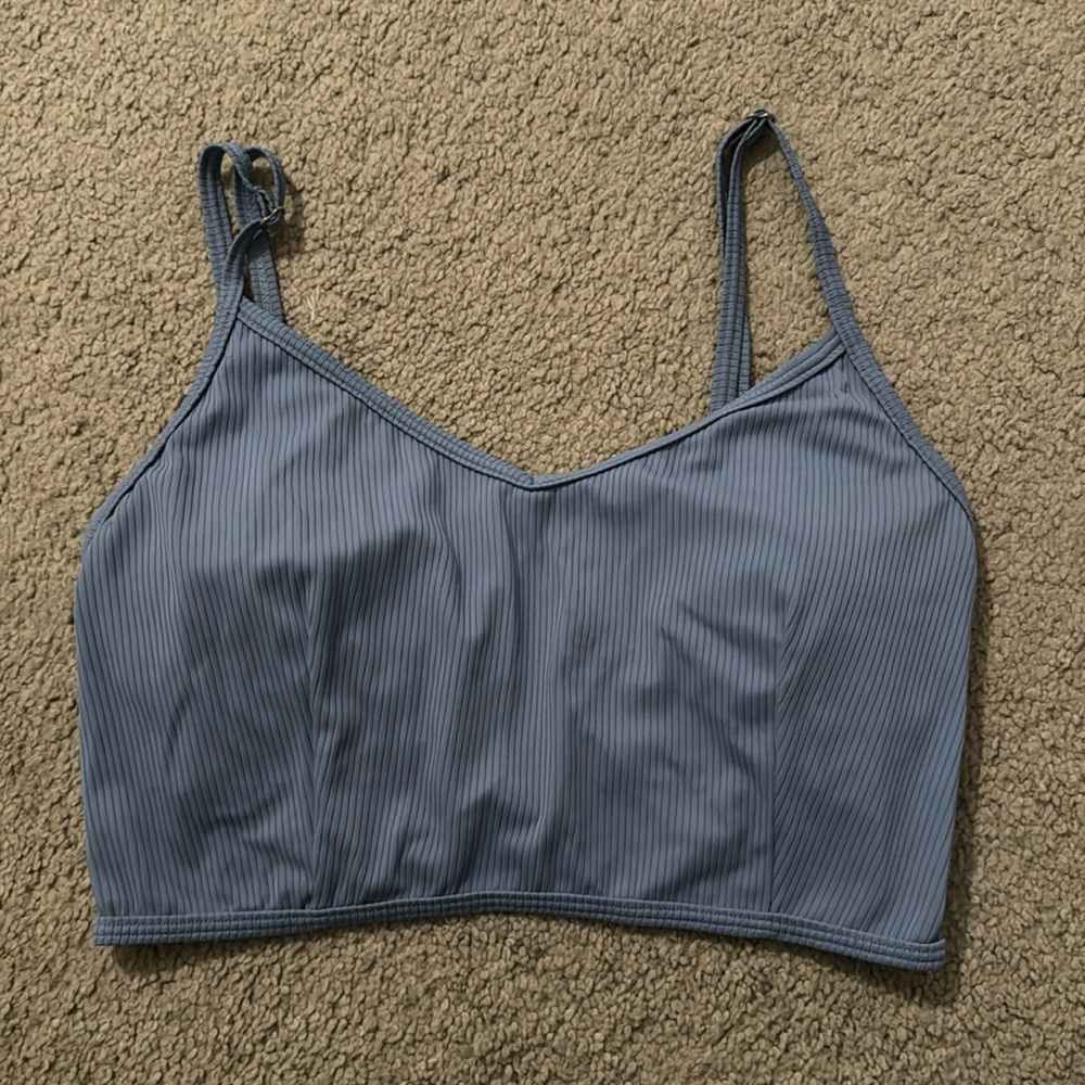 Kortni Jean V’D crop top ribbed blue